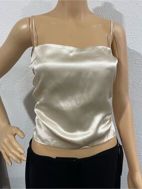 Reformation Satin Slip Cami in Champagne Pearl
